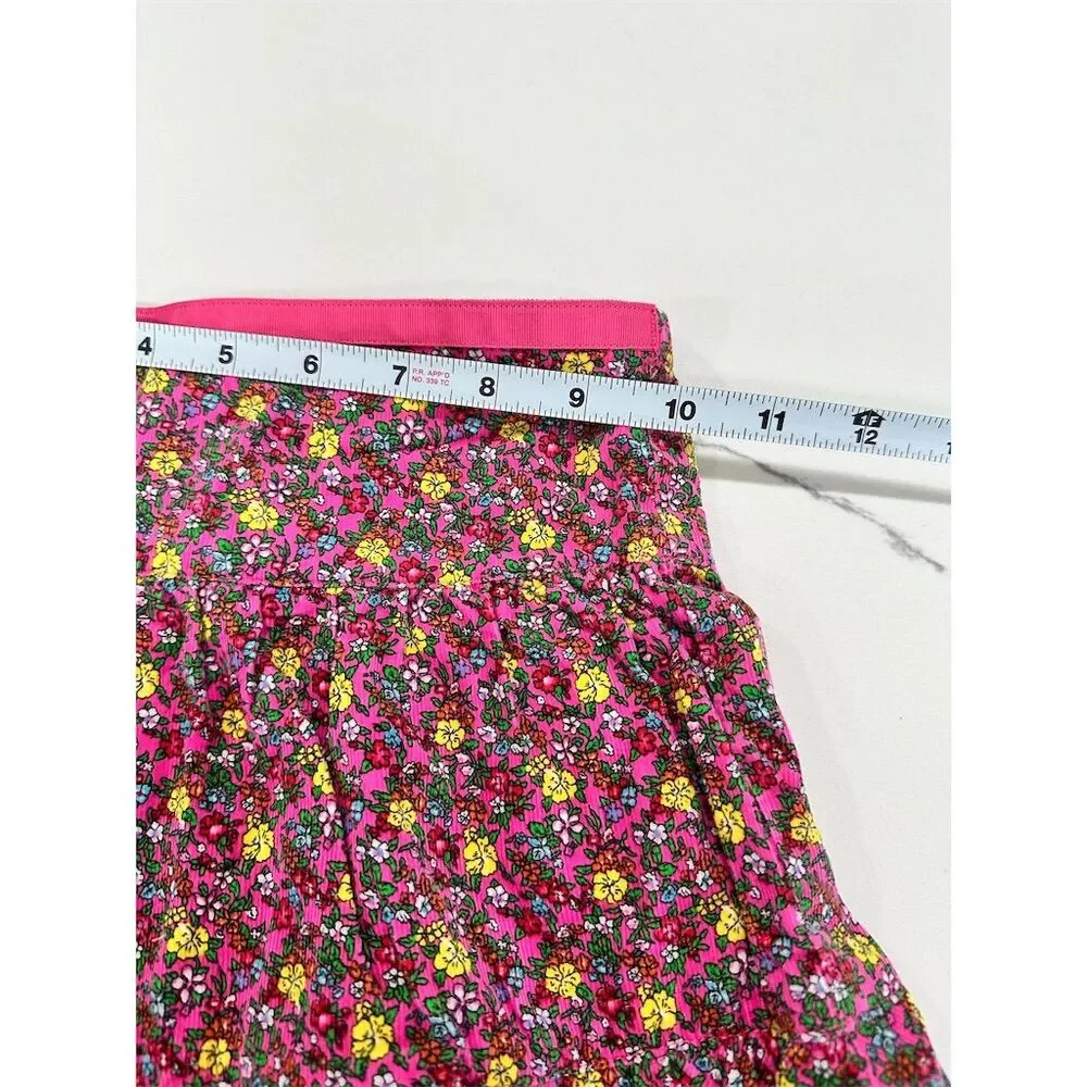 Ralph Lauren Girls Pink Floral‎ Corduroy Skirt Size 4 Girls